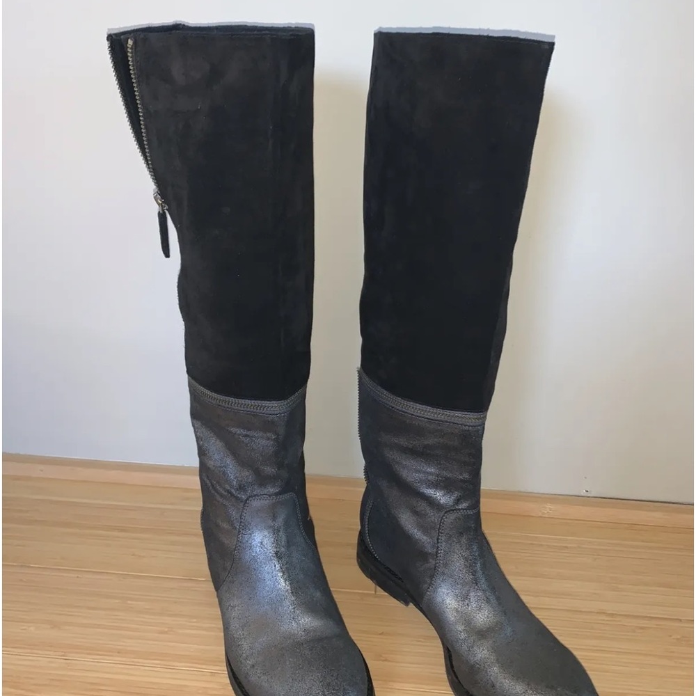 Anthropologie suede & leather tall knee 2 tone Switch Zip-Off high or an… - Picture 9 of 10